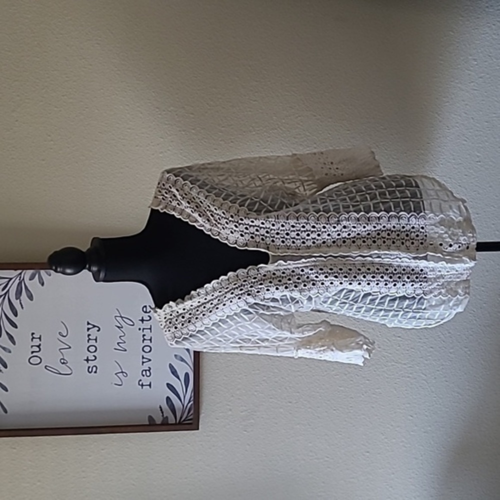 V-neck lace shirt